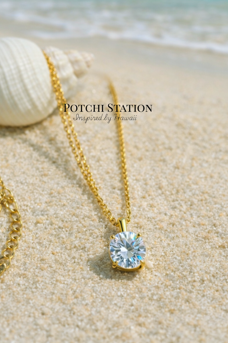 Aloha Waterproof CZ Necklace|18K PVD 防水 ステンレスネックレス