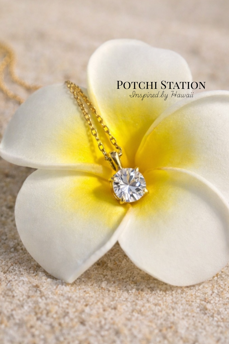 Aloha Waterproof CZ Necklace｜18K PVD 防水 ステンレスネックレス