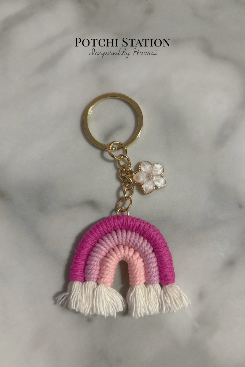 🌈Rainbow Plumeria Keychain（レインボー プルメリア キーチェーン）🌈
