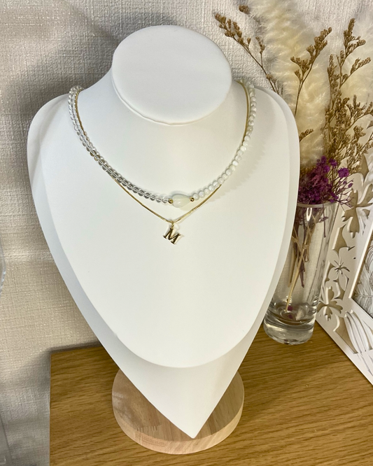 Crystal Shell Bi-Color Necklace