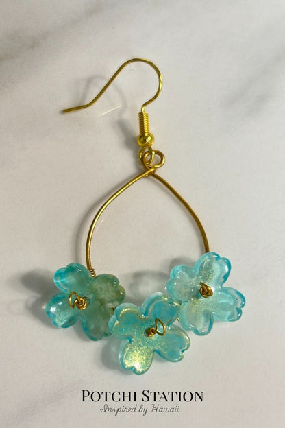 Aloha Bloom Drop Earrings – Aqua Lagoon