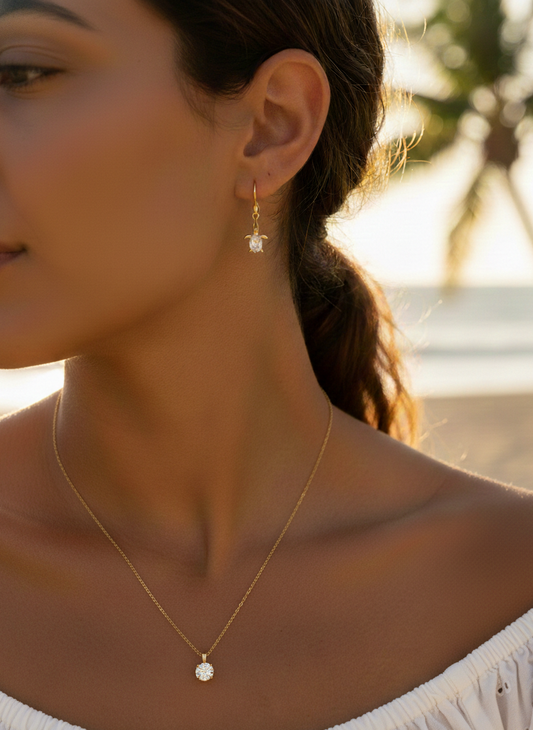 Honu CZ Chain Pierce  （ホヌ キュービックジルコニア チェーンピアス）