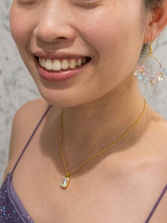 Aloha Waterproof CZ Necklace｜18K PVD 防水 ステンレスネックレス